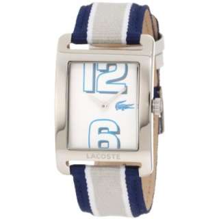 Lacoste Womens 2000693 Advantage Blue Grosgrain Strap Watch 