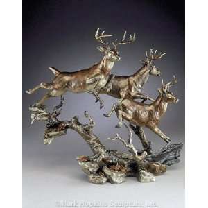  Elusive Bronze Deer Sculpture