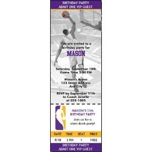  Los Angeles Lakers Colored Dunk Ticket Invitation Sports 