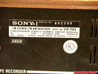 Vintage Sony STR7025 STR 7025 AM/FM Radio Silver Face Amp Stereo 