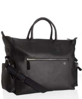Gucci black leather large travel bag   