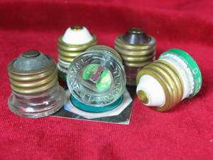 Screw in Fuses vintage glass Fuse Lot of (5)  