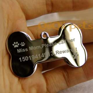Small Bone Stainless Steel Pet Name Tag Dog ID Tags  