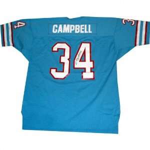  Earl Campbell Houston Oilers Autographed Blue Jersey 