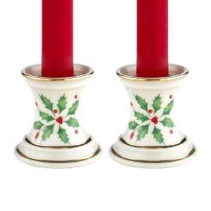  Lenox Holiday Candlestick Pair w/ Tapers