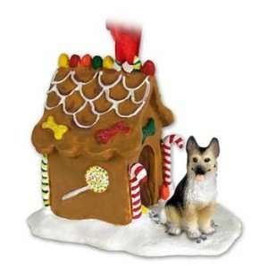  Tan German Shepherd Gingerbread House Christmas Ornament 