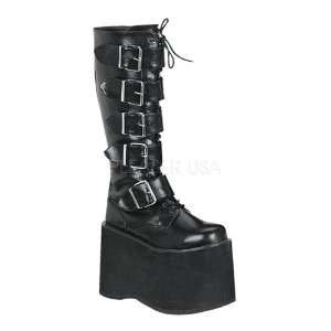  DEMONIA MEGA 618 Black Pu Boots 