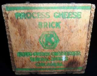 LB. Primitive KRAFT BRICK Wood Wooden Cheese Box RARE Antique  