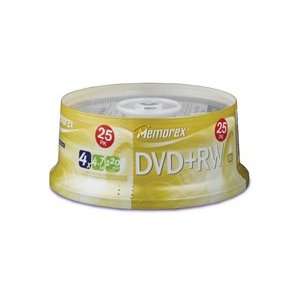  MEMOREX Disc, DVD+RW, 4.7GB, 4X, 25/spindle 25/PK 