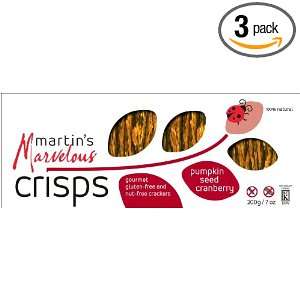 Martins Marvelous Crisps Pumpkin Seed Cranberry Crisps, 7 Ounce (Pack 