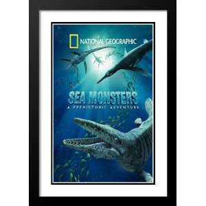  Sea Monsters Prehistoric 32x45 Framed and Double Matted 