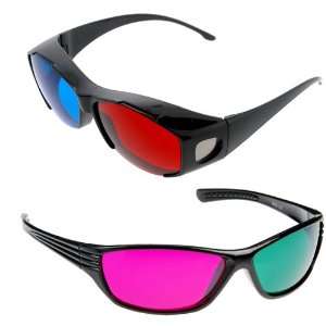  GTMax 3D Red/Cyan Glasses Black Cover Style +3D Magenta 
