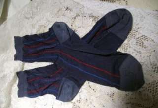 Pair of Vintage Mens Silk and Cotton Socks Blue  