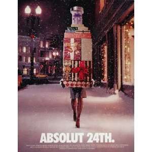  2000 Ad Absolut Vodka 24th Christmas Shawn Michienzi 