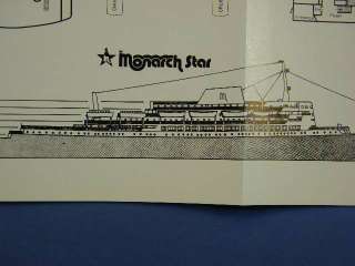 Vintage Deck Plan Monarch Cruise Ship SS MONARCH STAR  