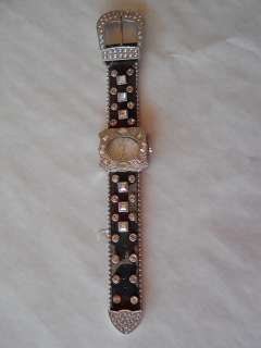 Western CAMO Rhinestone Wristwatch, Cowgirl, Lots of Bling Quality 