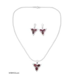  Garnet jewelry set, Crimson Clover 16.1 L Jewelry
