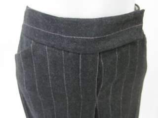 THEORY Gray Wool Pinstripe Pleated Pants Slacks Size 8  