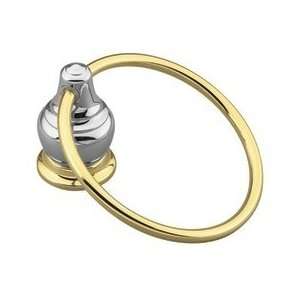   Moen Y4786CP Towel Ring, Chrome and Polished Brass: Home Improvement