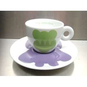 Illy 2001 Jeff Koons Monkey Espresso Cup with Purple Cow Saucer 