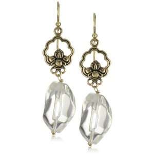  Bronzed by Barse Ancient Scroll Crystal Earrings 