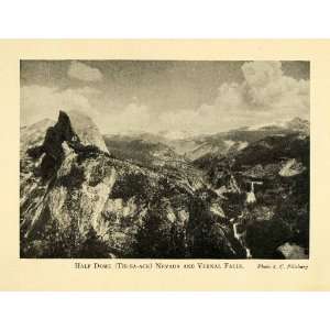  1928 Print Half Dome Nevada Vernal Falls Yosemite National 