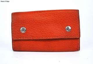 Authentic HERMES Orange Leather Key Case Holder 5 Hooks  