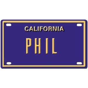    Phil Mini Personalized California License Plate 