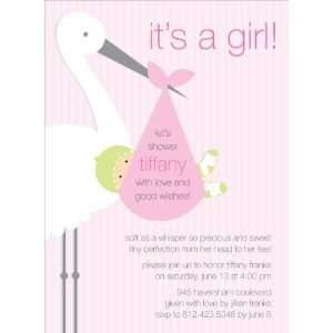  Stork Pink Baby Shower Invitations: Home & Kitchen