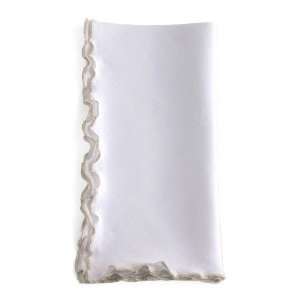  Linen Wave Napkin  White/Silver