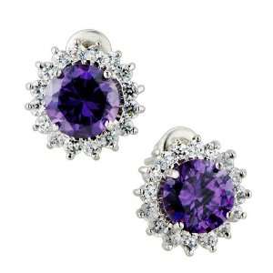   Crystals Framed Murano Glass Re Stud Earrings: Pugster: Jewelry