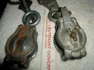 VINTAGE KLEIN & SONS PULLEYS / BLOCK AND TACKLE  