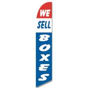 12ft x 2.5ft We Sell Boxes Feather Banner Flag Set   INCLUDES 15FT 