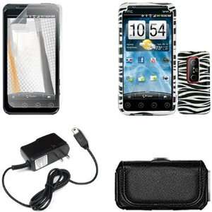   Screen Protector + Home Wall Charger + Black Horizontal Leather Pouch