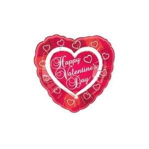  18 Happy Valentines Day Heart Border   Mylar Balloon 