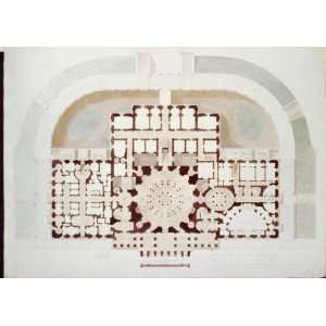   Basement floor plan,c1832,Alexander Davis
