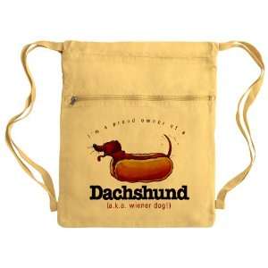   Bag Sack Pack Yellow Im A Proud Owner Of A Dachshund aka Wiener Dog