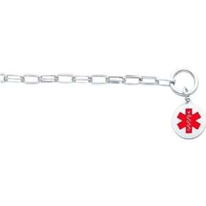   : Sterling Silver Disc Fancy Link Medical ID Bracelet 7.75 Jewelry