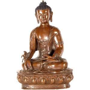  Medicine Buddha with Bowl of Medicines and Herbs   Copper 