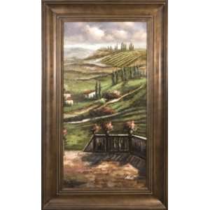    300102 Tuscan Terrace View II Framed Oil Painting: Home & Kitchen