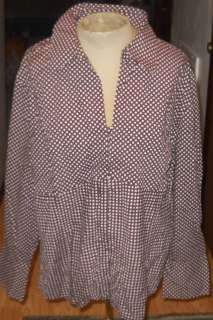 Cato Size 8, 20W Stretch Long Sleeve Blouse 48+ Bust, 26 Long  