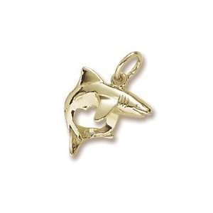 Rembrandt Charms Shark Charm, 22K Yellow Gold Plate on Sterling Silver
