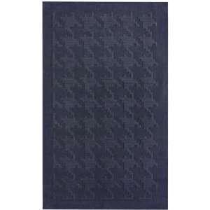   Area Rug Carpet 5 x 8 Navy Houndstooth Texture: Furniture & Decor