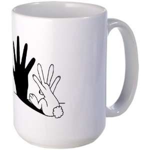 Rabbit Hand Shadow Funny Large Mug by CafePress:  Kitchen 