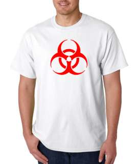 Biohazard Hazmat Hazard Symbol 100% Cotton Tee Shirt  
