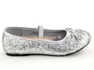   Girls Children Youth Halloween Costume Silver Glitter Mary Jane Shoes