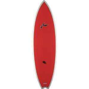  Surftech Rusty Piranha TL Surfboard Lite Grey/Red, 5ft8in 