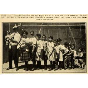  1922 Print Frank Logan Fourteen Children Family Picture 