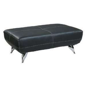  Global Furniture Modern Black Leather Ottoman