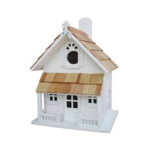 Country Cottage Birdhouse   White; Removable Back Wall